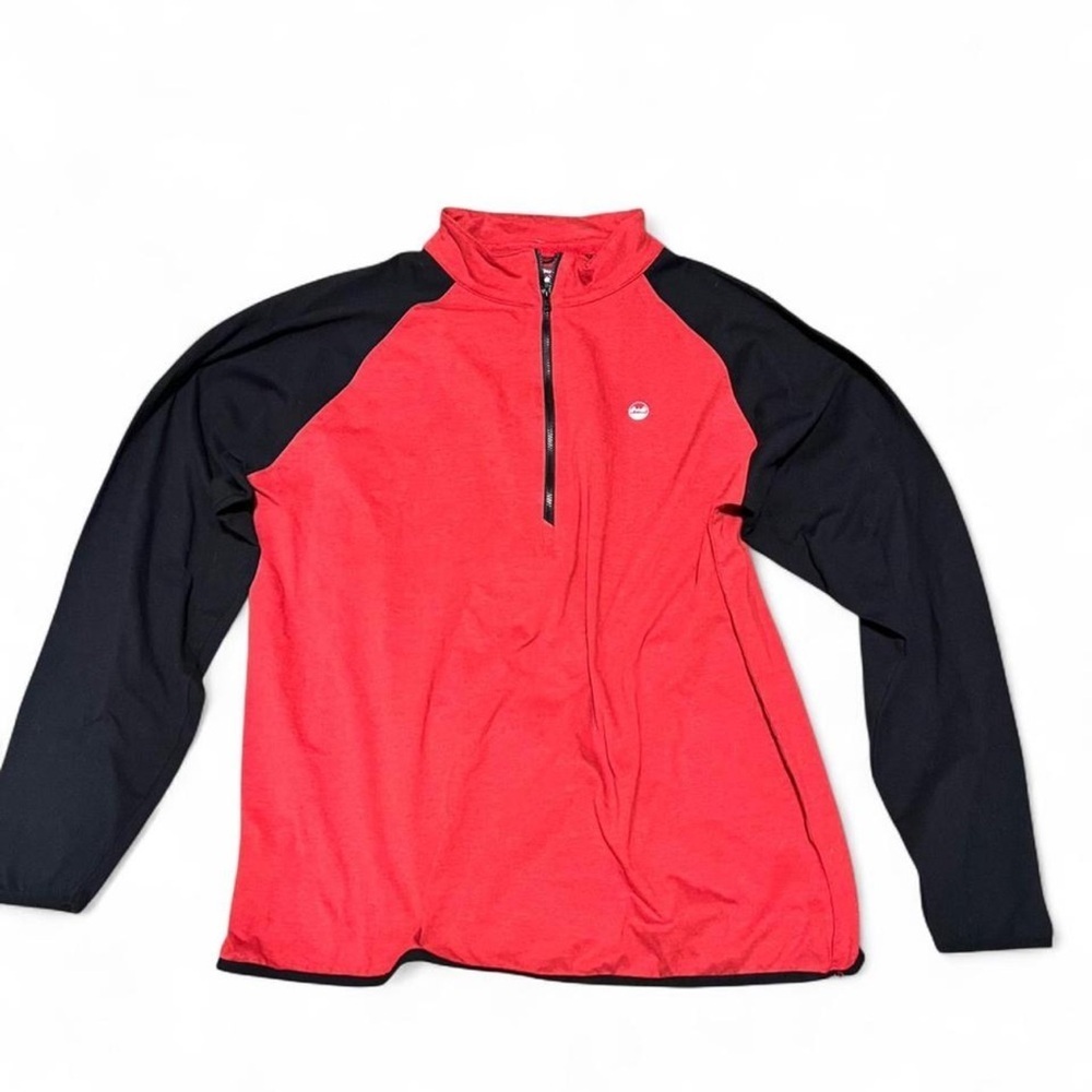 Wrangler Red and Black Quarter-Zip Pullover